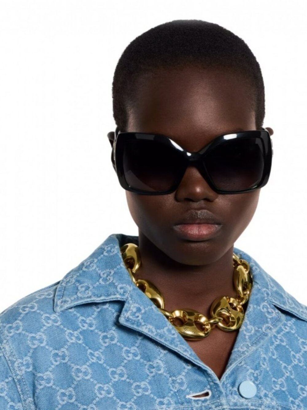 Gucci Women’s Sunglasses | Black Square Frame | Grey Gradient | GG2015S 001 - Picture 10 of 11